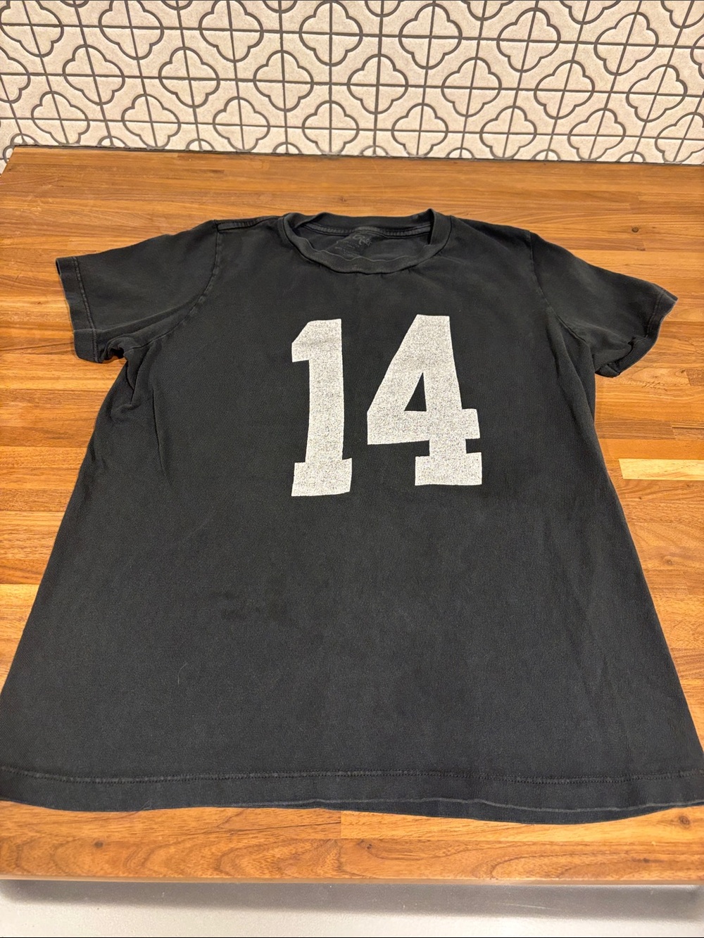 John Galt Black Short-Sleeve Tee with White '14' Graphic